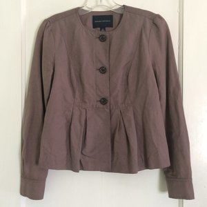 Banana Republic Babydoll Peplum Blazer Linen Blend